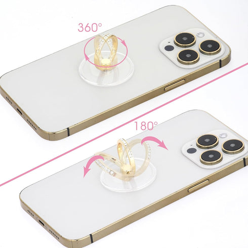 4 Pcs Diamond Cell Phone Ring Holder Stand, Transparent Finger Grip Clear Phone Ring Grip for Back of Phone Compatible