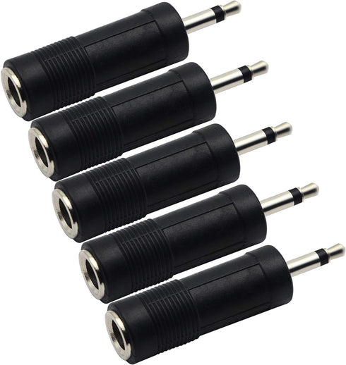 zdyCGTime 3.5mm to 6.35mm Adapter Mono Audio Male to Female Mic Plug Converter (5 Packs)
