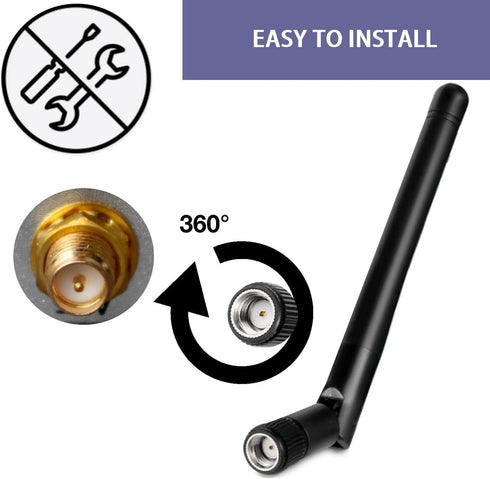 KHIYQILO 2.4GHz 5.8GHz 3dBi Set 2 WiFi Antenna Dual Band MIMO RP-SMA Connector of Antenna for WLAN Router Wireless
