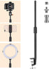 TARION Desktop Light Stand with 1/4" 3/8" Screws, Adjustable 14-25in for Ring Light, Photography, Virtual Meetings