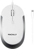 Macally Wired USB C Mouse for Mac & Windows - 3 Button & Scroll Wheel USB Type C Mouse, Comfortable Ambidextrous