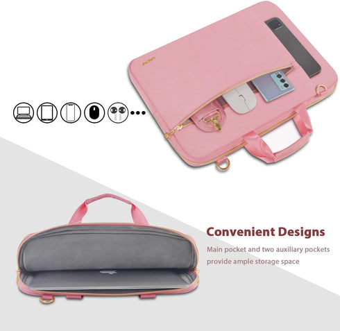 Laptop Case Bag for Women Men, Waterproof Sleeve for MacBook/Dell/HP/Acer/ASUS/LG, Pink, 15-15.6 Inch