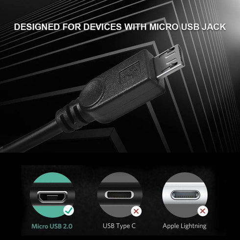 UCEC Dual Micro USB Splitter Cable: Charge 2 Micro USB Devices Simultaneously from 1 USB Port (1 pack)