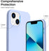 ORNARTO Slim Liquid Silicone Case for iPhone 13 6.1, 3 Layers Full Covered Soft Gel Rubber Protective Cover (Light Blue)