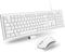 Macally Full Size USB Wired Mac Keyboard and Mouse Combo, Ergonomic Apple Keyboard with Shortcuts for Mac Mini, iMac
