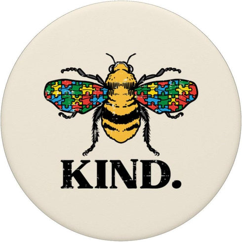 PopSockets PopGrip: Swappable Grip for Phones & Tablets, Bee Kind Puzzle Cute Autism Awareness Acceptance Autistic