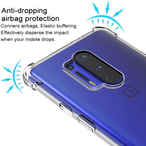 Osophter Clear Transparent TPU Case for Oneplus 8 Pro - Shock-Absorption Flexible Cell Phone Cover