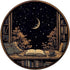 Moon Book Bookshelf Library Coffee Cup Star Pattern PopSockets Standard Grip