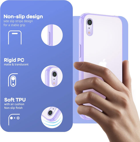 ORIbox for iPhone XR Case, Purple Translucent Matte Case with Soft Edges, Lightweight Phone Case for Women Men
