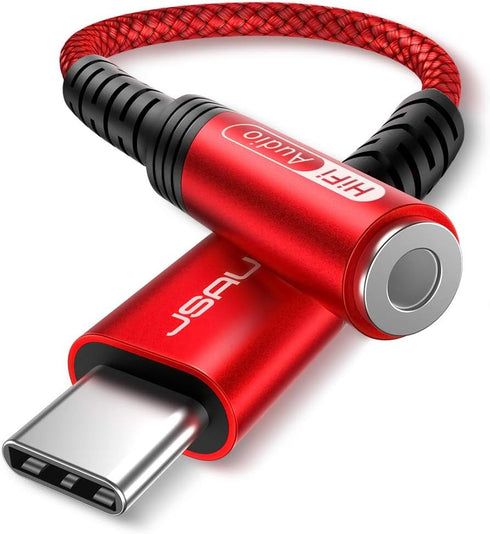JSAUX USB Type C to 3.5mm Female Headphone Jack Adapter, USB C to Aux Audio Dongle for iPhone and Samsung