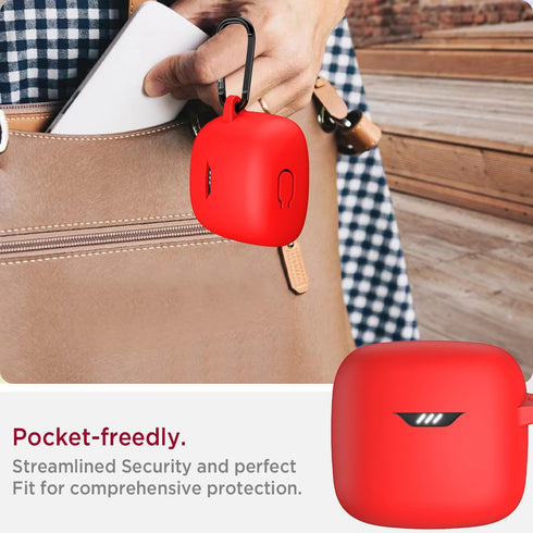 Miimall Compatible JBL Tune Flex Protective Silicone Case Cover - Red