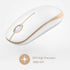 VssoPlor Wireless Mouse, Slim Portable 2.4G Computer Mice with Nano Receiver for Notebook, PC, Laptop (White and Gold)