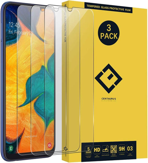 CENTAURUS Galaxy A20 2019 Screen Protector, (3 Pack) Anti-Fingerprint Anti-Scratch 9H Hardness Tempered Glass Film