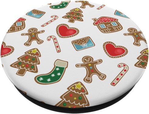 Christmas Gingerbread Pattern Cookie PopSockets Standard PopGrip