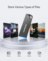 128GB USB 3.0 Flash Drive, Slim Waterproof Metal Memory Stick, Portable Keychain Thumb Drive for PC - Gray
