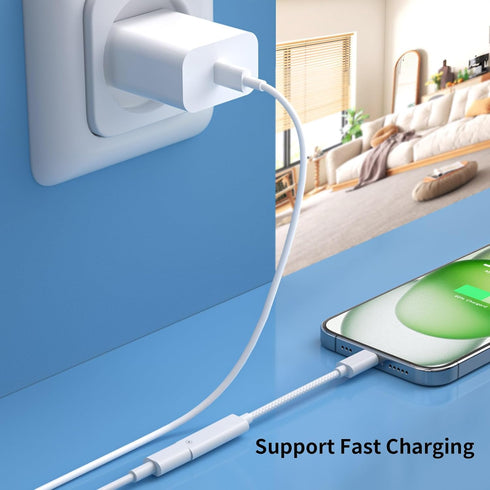 USB C to Lightning Adapter Cable for iPhone 15 Plus 15 Pro Max, 27W PD Fast Charging & Data Transfer Converter Cable