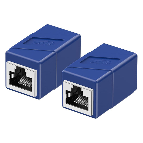 RJ45 Coupler, 2 Pack Ethernet Adapters Female to Female, Ethernet Cable Extender Adapter for Cat5e/Cat6/Cat7