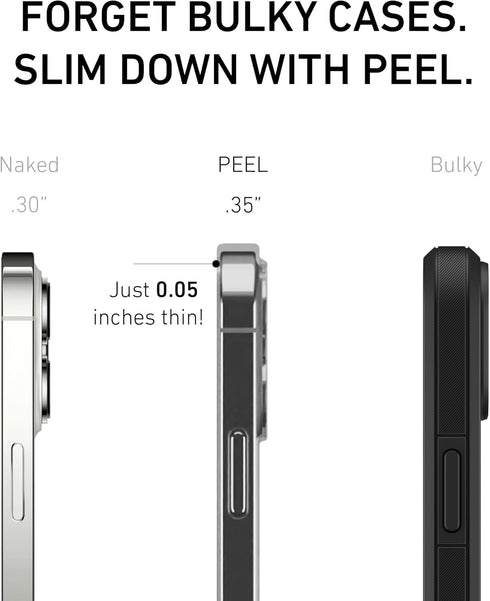 PEEL Flexible Thin Case for iPhone 13 Pro (Clear Soft) - Slim Minimalist Design, Branding Free, Soft TPU Material,
