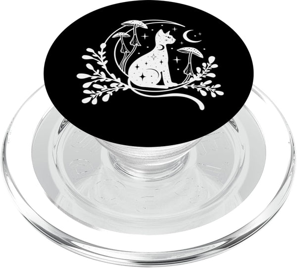 PopSockets MagSafe PopGrip for iPhone - Cottage Core Cottagecore Mushroom Cat Moon Aesthetic Graphic