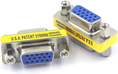 VCE VGA Adapter Female to Female SVGA Coupler - HD15 Mini Gender Changer VGA Cable Extender, 4-Pack