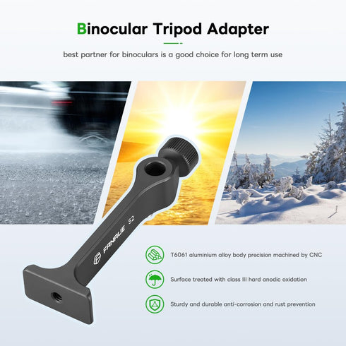 FANAUE S2-01 Binocular Tripod Adapter with 1/4-20" Thread, Compatible with Porro Binoculars and Arca Ball Heads