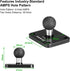 4-Hole 20mm (0.787 inches) 20mm FANAUE Aluminum AMPS Base Mount with Mounting Ball for Ball Mount arm