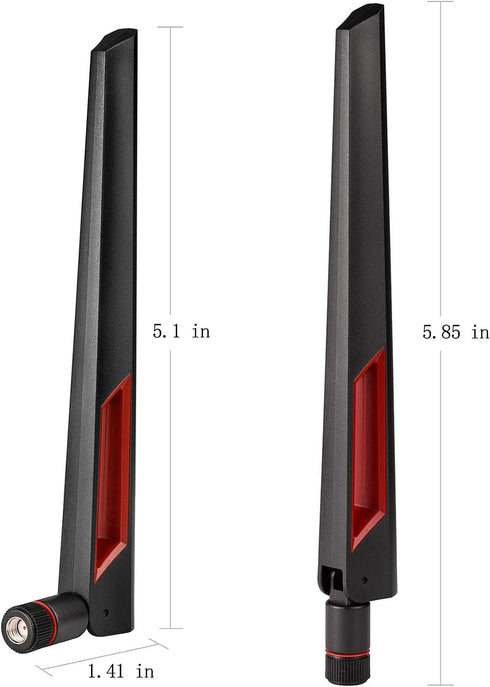 Superbat 2.4GHz 5GHz 5.8GHz 4pcs WiFi Antenna with RP-SMA Male Connector, Dual Band Antenna for PCI-E WiFi Network Card