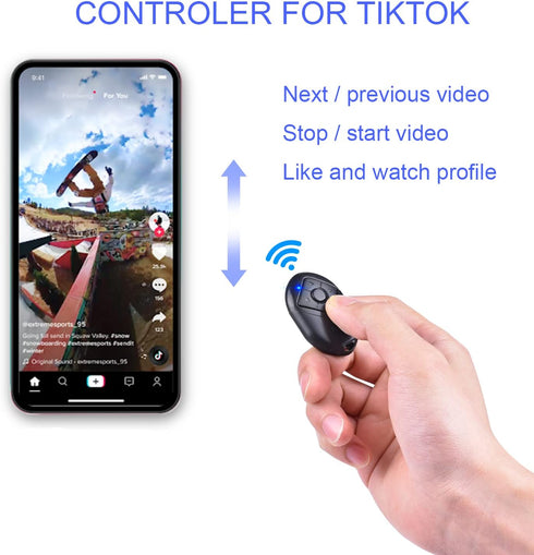 TikTok Remote Control for Android Smartphone (2 Pack), Page Turner for Kindle App, Bluetooth TIK Tok Video Scrolling