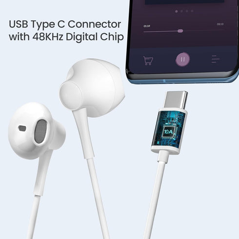 USB C Wired Headphones 4 Pack, Type C Earbuds HiFi Stereo with Microphone, Remote Control for Samsung Galaxy & More