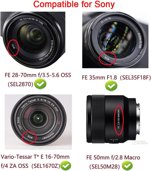 55mm Tulip Flower Lens Hood & Lens Cap - Compatible for Nikon D5600 D3500 D7500 Camera kit AF-P DX 18-55mm