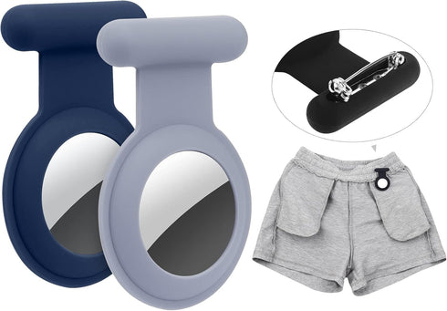WALLFID Air-tag Hidden GPS Tracker Case,Air-tag for Kids,Elderly,Pet,Clothing (Navy Blue&Blue)(not GPS Included)