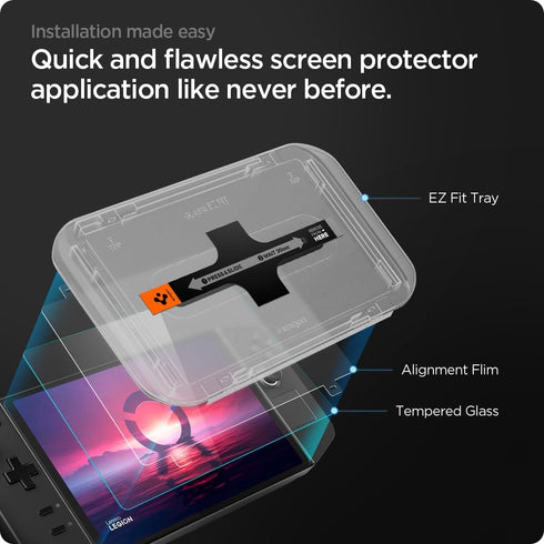 Lenovo Legion Go Spigen GlasTR EZ FIT Tempered Glass Screen Protector - 1 Pack for ultimate protection.