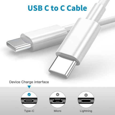 USB C to USB C Charging Cable, 1ft Short Fast Power Cord for iPhone 15 Pro Max/Plus/MacBook Air 13 inch