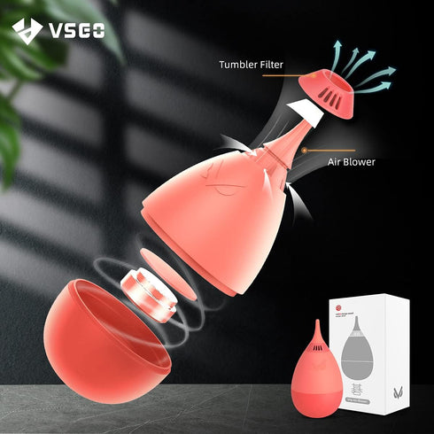 VSGO V-B011E Camera Cleaning Blower with Filter Tumbler Design Lens Cleaning Blower Compressed Air Compatible for Nikon Sony Canon Digital Camera Lens & Sensor Cleaning (Orange)