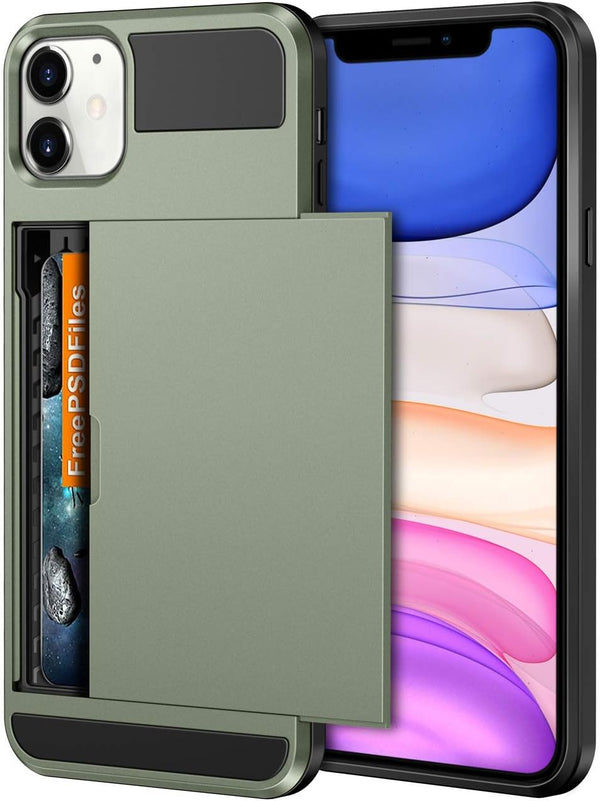 Vofolen Case for iPhone 11 - Wallet Card Holder with ID Slot, Anti-Scratch Dual Layer Hybrid TPU Bumper