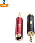 Cable Matters 2-Pack 3.5mm to 1/4 Adapter, 1/8 Male to 1/4 Female Microphone Adapter Jack for Headphones