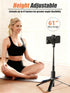 Jishane 61'' Tall Tripod for iPhone - Selfie Stick Tripod All in One Selfie Stick with Wireless Remote, Lightweight