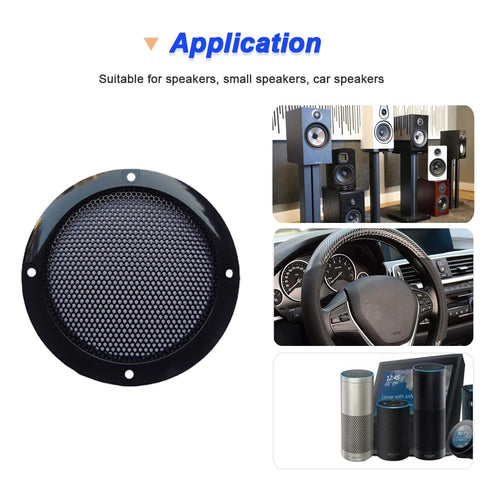 4" Speaker Grills Cover, Cold Rolled Steel Loudspeaker Net Cover, Metal Mesh Speaker Grille Replacement (4 Pack)