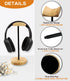 Headphone Stand, Nature Wood & Aluminum Headset Hanger Mount Hook for All Headsets, Functional Craftsmanship