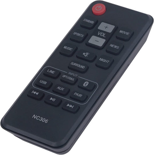NC306 NC306UH Replacement Remote Control for Sanyo Audio Soundbar Speaker System DVD Recorder