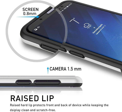 Jeylly Galaxy S8 Case with 2 Pack HD Soft Screen Protector, Ultra Slim One-Piece Anti-Slip Rugged Soft TPU Bumper