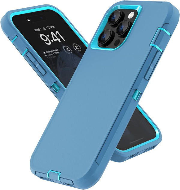 Sansunto Heavy Duty Shockproof Case for iPhone 13 Pro Max & iPhone 12 Pro Max, Full Body Protection Silicone Rubber