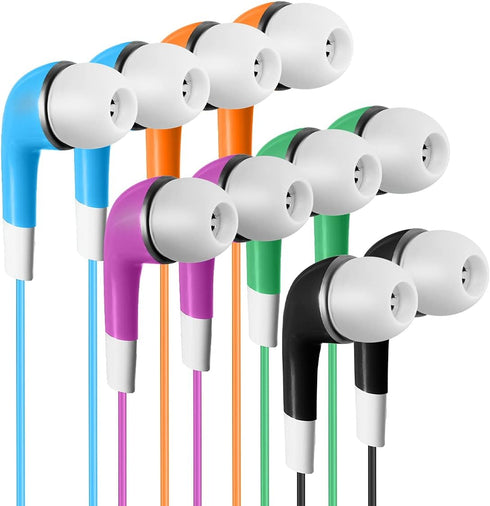 Earbuds Bulk for Kids, 30 Pack Disposable Headphones for School Classroom, Wholesale for Computers, Chromebook, iPad,