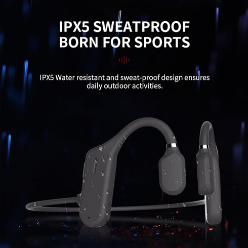 Open Ear Wireless Sports Headphones, Bluetooth 5.0 Waterproof Headset with Mic for Jogging, Running, Cycling, Hiking