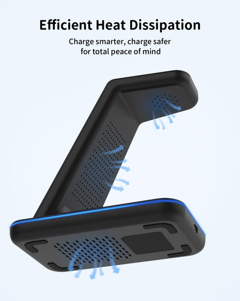 JoyGeek 3 in 1 Wireless Charger for Samsung & Android: Charging Station for Galaxy Watch 7 Pro/4/3, Phone Charger for