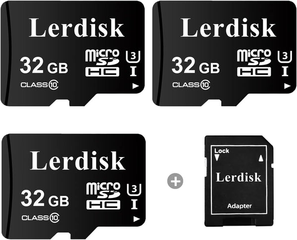 Lerdisk Factory Wholesale Micro SD Card 32GB U3 Pack of 3 MicroSDHC with