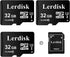 Lerdisk Factory Wholesale Micro SD Card 32GB U3 Pack of 3 MicroSDHC with