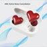 Dpofirs Wireless Earbuds, Heart Shaped Noise Canceling Stereo Bluetooth Earphones, Includes Charging Case