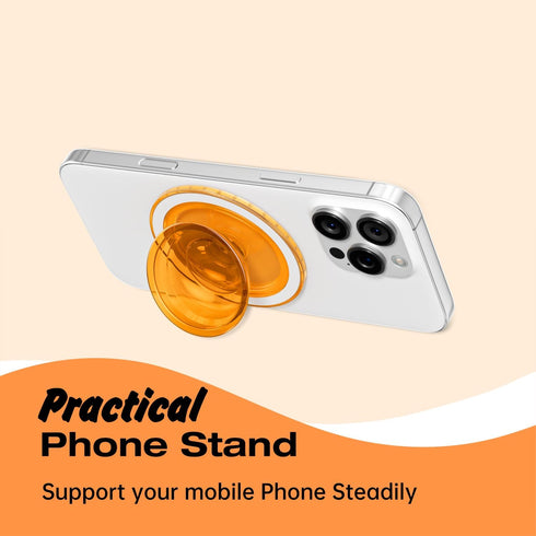 Svanove Magnetic Phone Grip Compatible with Magsafe, Mag Safe Translucent Clear Grip Collapsible Kickstand for iPhone