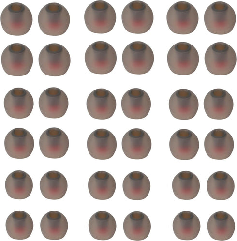 Soft Silicone Earbud Tips - 18 Pairs in Black & Red, S/M/L, Fit Most In-Ear Headphones, Inner Hole 3.8mm-5.5mm.